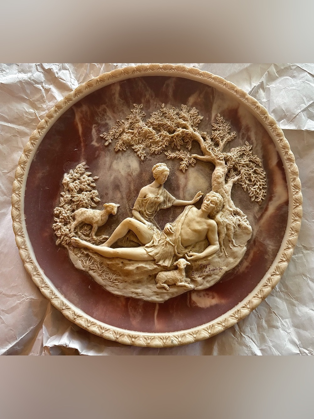 Vintage Gayle Bright Appleby Wall Plaque